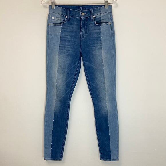 7 For All Mankind ANKLE SKINNY SHADOW SEAM & STUDS - Picture 3 of 11